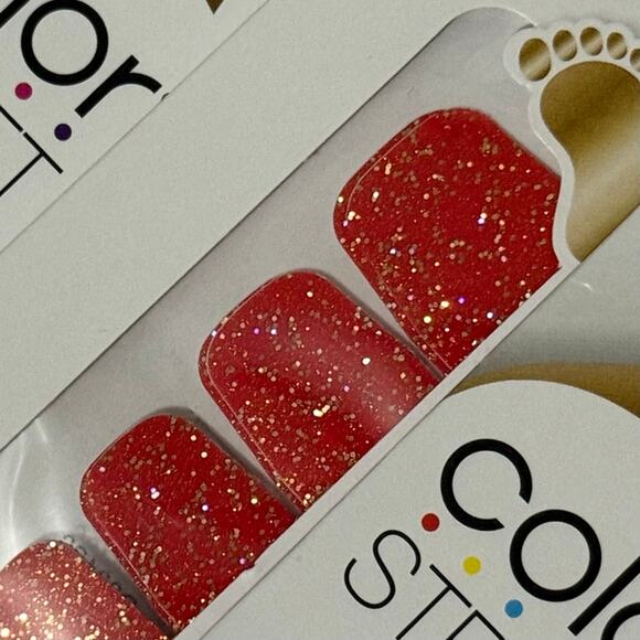 New Color Street “Brazilionaire” Orange Glitter Pedicure Nail Strips - Picture 1 of 1